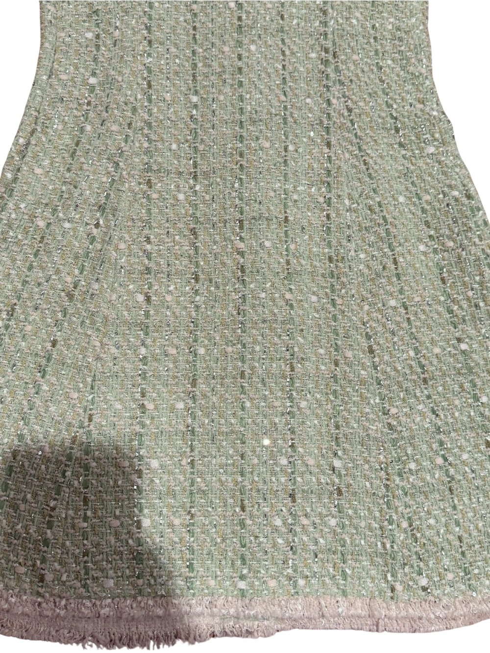 Maje Rinova Green Tweed Mini Dress Size 36 US 2-4 Mint Green Metallic Boucle - Picture 11 of 15